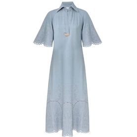 Zimmermann Daylight Denim Midi Kjole, Ice Storm
